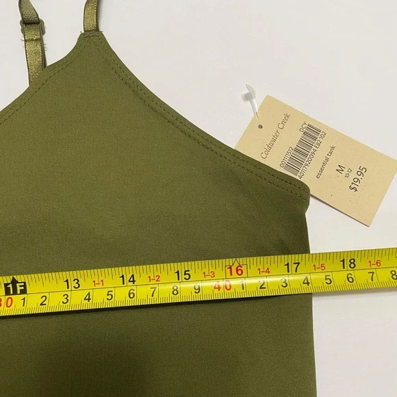 Coldwater Creek Tank Top Womens M Olive Green Stretch NWT - Picture 5 of 6